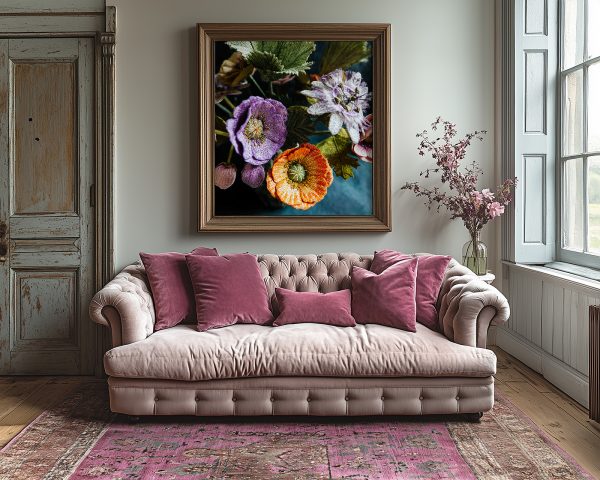 Corinne Young Studio - Poppies and Passion Flower Art Print (Room Set)