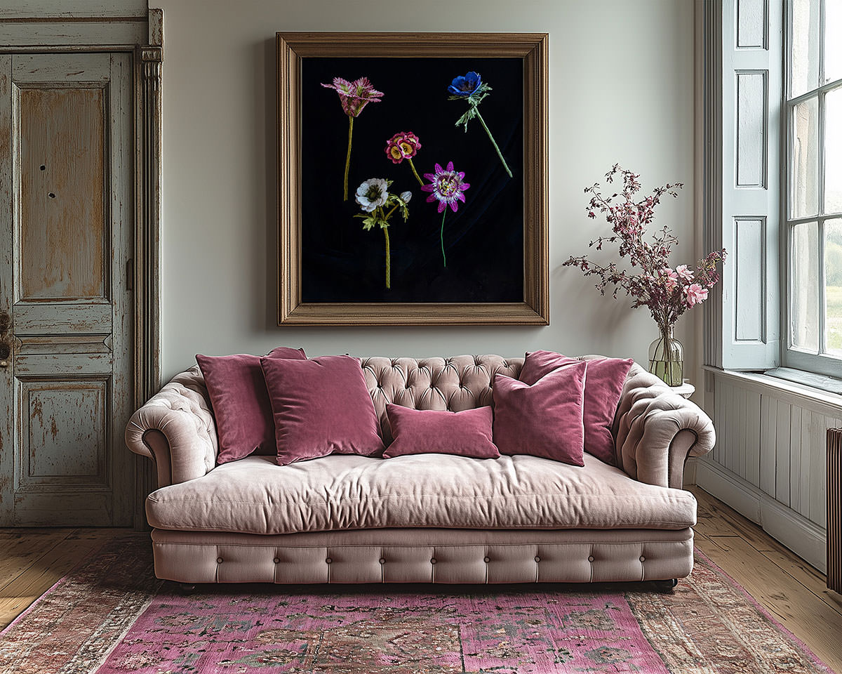 Corinne Young Studio - Flower Curtain Art Print (Room Set)