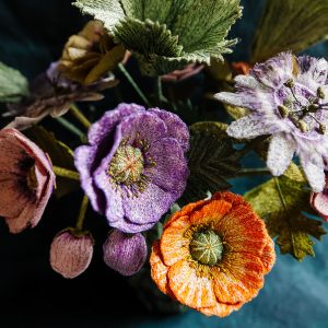 Poppies and Passion Flower Collection Art Print by Corinne Young Studio