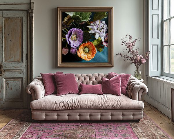 Corinne Young Studio - Poppies and Passion Flower Art Print (Room Set)